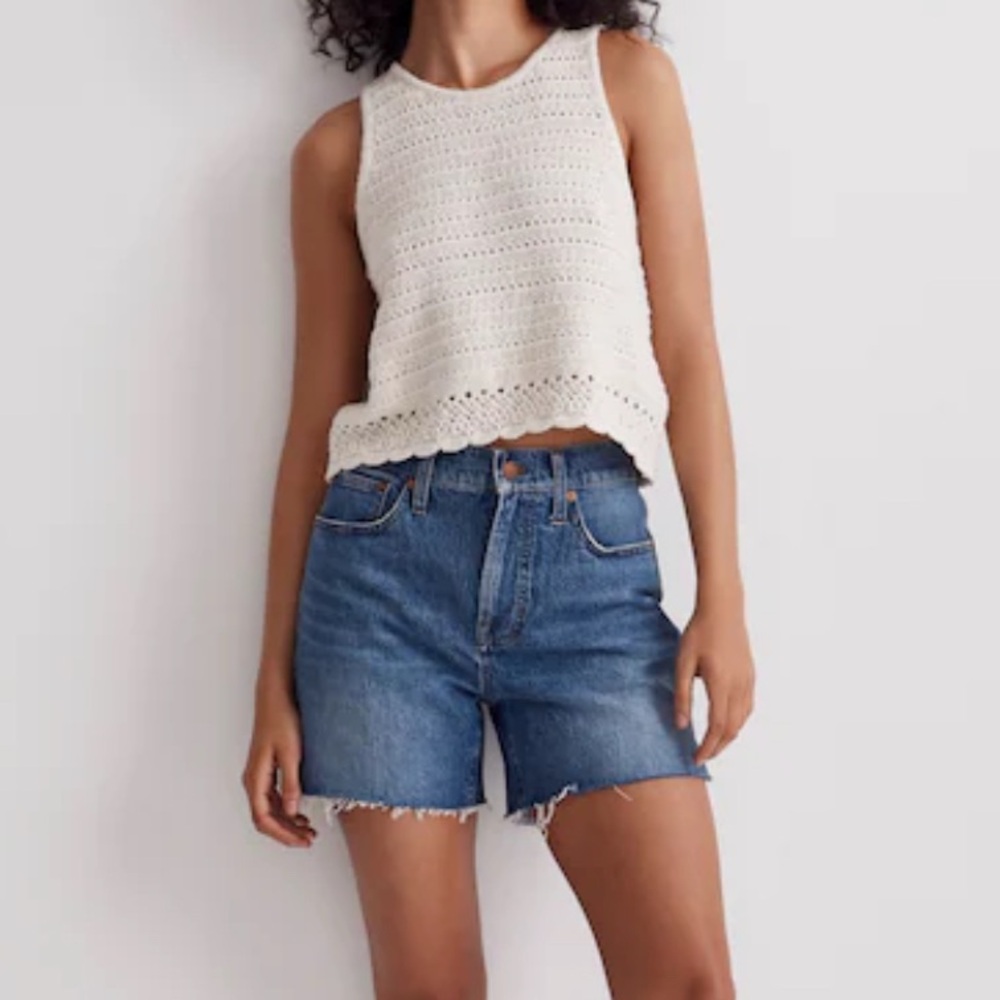Madewell Cream Kellen Crocheted Sweater Tank Size XL